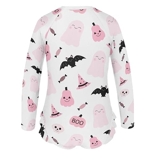 Vozoza Baby Girl Bathing Suit Long Sleeve UPF 50+ One Piece Toddler Swimsuit thumbnail 3