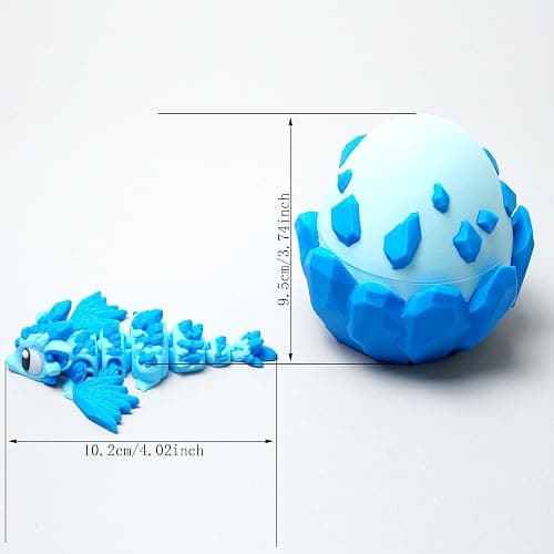 LUYUCUBE Colourful 3D Printed Dragon Egg,Little Dragon Inside Egg,Flexible Realistic Articulated Animal Fidget Toys,Mystery Figurines Gifts,Executive Desk Décor and Festival Collectible (Diamond) thumbnail 3