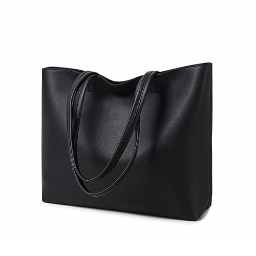 MEEGIRL Damen Henkeltaschen, Einfache Handtaschen PU Leder Tote Shopper Bag für Arbeit, Schule, Einkauf mit Reißverschluss und Innentasche - Image 1