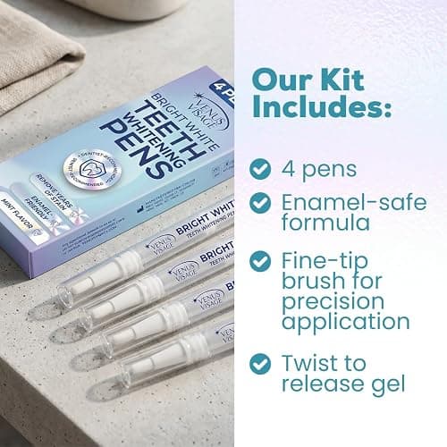 Venus Visage Teeth Whitening Pen and Tooth Polishing Kit (Pack of 2) – Professional Teeth Whitening Gel, 30+ Uses, Low Sensitivity, Enamel-Safe Mint Formula – Removes Coffee, Wine & Tobacco Stains thumbnail 3