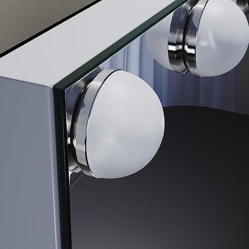 SIRHONA Miroir Maquillage Lumineux, Miroir Coiffeuse LED 15 Lumières Dimmables, Éclairage 3 Couleurs, Contrôle Tactile, 58x45.5x12 cm thumbnail 7
