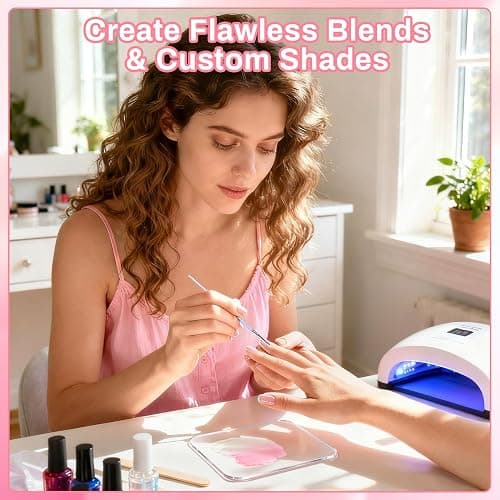 RAQEHO Acrylic Nail Art Palette - Transparent Nail Gel Polish Paint Mixing Pallet Design Plate For Nail Art Foundation Makeup Mixing Tray Display Stand Manicure Tools Supplies Accessories(3.15"×4.72" thumbnail 6