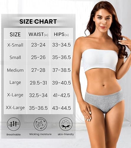 Eiggam Women's Cotton Bikini Panties,High-Cut Full Coverage Stretch Cool Underwear for Women thumbnail 6