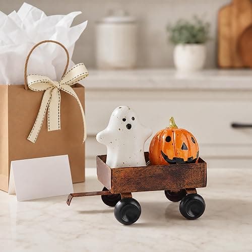 Mud Pie Stoneware Salt and Pepper Set, Halloween, 2" x 2 3/4" thumbnail 2