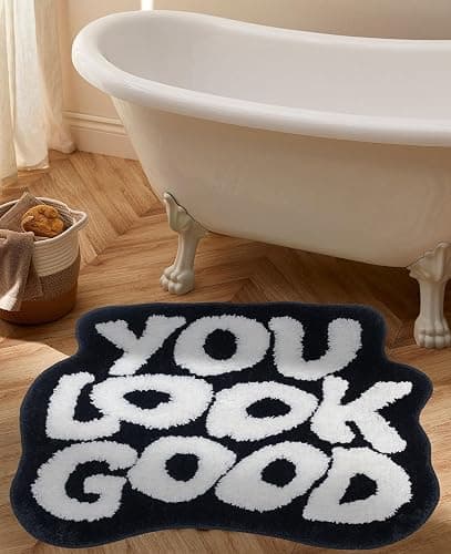 Urtlmaji You Look Good Bath Mat Pink Bathroom Rugs Funny Cute Bath Rugs Non Slip Microfiber Plush Preppy Small Cool Shower Rug Washable Absorbent Floor Mat for Bathtub Sink thumbnail 7