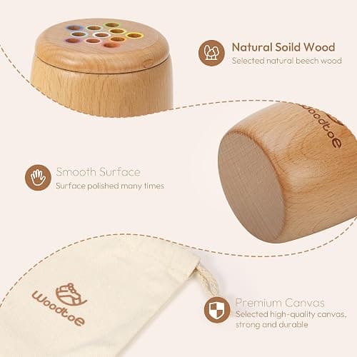 Woodtoe Montessori Color Sorting Toy, 11 Colors Montessori Sticks for 1 2 3 Year Old, Wooden Sensory Toys for Toddler, Fine Motor Skills, Preschool Learning Birthday Christmas Toys for Boys and Girls thumbnail 6