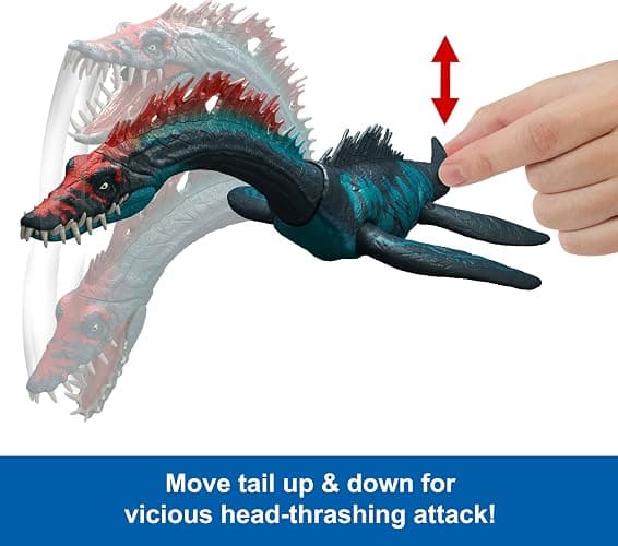 Mattel Jurassic World Chaos Theory Gigantic Trackers Styxosaurus Dinosaur Figure, Large Species Toy, Head Attack, Chomp & Paddle Motion, Digital Play thumbnail 4