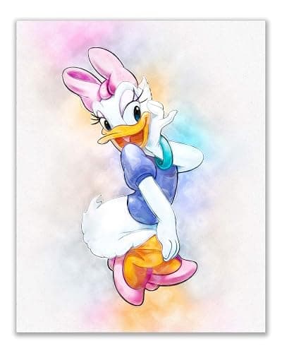 Mickey Mouse Original Watercolor Prints Set of 6 Wall Art Prints for Kids Room Wall Decor (8 x 10 Inch) Minnie Donald Daisy Duck Pluto Goofy thumbnail 6