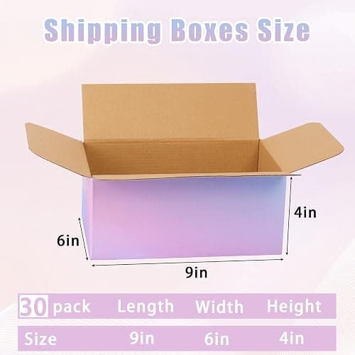 FORBFAN 9 x 6 x 4 Shipping Boxes, 30 Pack Corrugated Cardboard Mailing Boxes for Small Business, Colorful Packing Boxes for Shipping & Packaging thumbnail 3