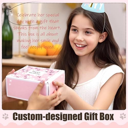 HIDDEN NUTS Birthday Gift for Teen Girls, Happy Birthday Box for Girl, Cute Preppy Stuff for Tween Girls, Christmas, Cute Daisy Aesthetic Glass Cups Tumbler Teen Gals Gifts Set 8pcs thumbnail 7
