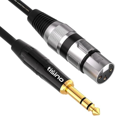 tisino XLR Female to 1/4 Inch (6.35mm) TRS Jack Lead Balanced Signal Interconnect Cable XLR to Quarter inch Patch Cable - 3.3 Feet - Image 1