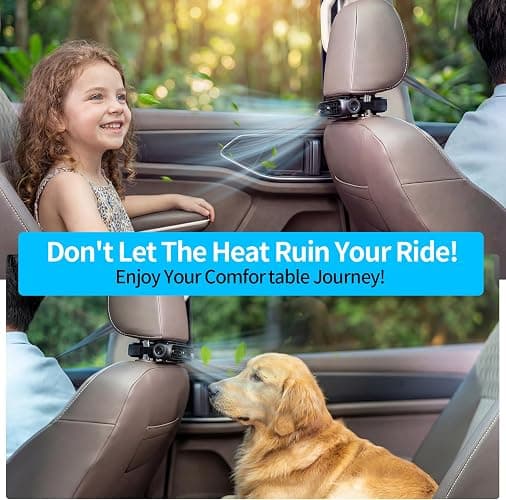 Car Seat Fan for Driver & Backseat - 2026 Upgraded Mini Portable USB Back Cooling Fan Kids Baby Quiet headrest Neck Fan Accessories with 3 Adjustable Wind Speeds for Almost Vehicle Jeep Van RV Truck thumbnail 4