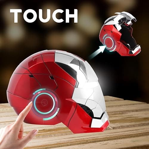 Iron-Man MK 5 Wearable Electronic Helmet with Voice & Remote Control, LED Eyes & Sound Effects - Perfect Superhero Cosplay, Movie Prop, and Collectible for Adults - Ideal Gift for Halloween，Christmas thumbnail 5