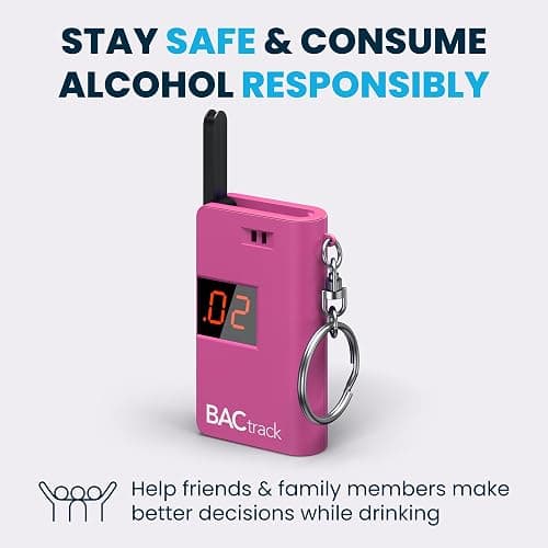 BACtrack Keychain Breathalyzer (Pink) | Ultra-Portable Pocket Keyring Alcohol Tester for Personal Use thumbnail 4