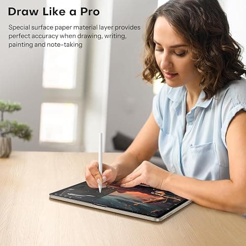 OMOTON PAPERSENSE Matte Screen Protector for iPad Air 11 Inch M3 2025 & M2 2024 (7th/6th Gen), Paper-layer Tempered Glass with Dust-free Installation Tray, Anti-glare, Apple Pencil Support, 2 Pack thumbnail 9