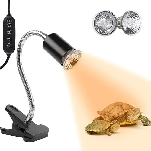 LUCKY HERP Tortoise Heat Lamp Aquarium, Reptile UVA UVB Basking Light(Bulb 25W+50W), E27 Turtle Lamp Dimmable Holder for Reptile Terrarium - Image 1