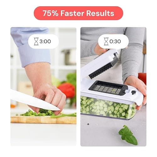 Fullstar The Original Pro Chopper - Vegetable Chopper and Spiralizer, Food Chopper with Container, Fruit Slicer, Kitchen Gadgets & Gifts, Home Essentials (9 in 1, White) thumbnail 3