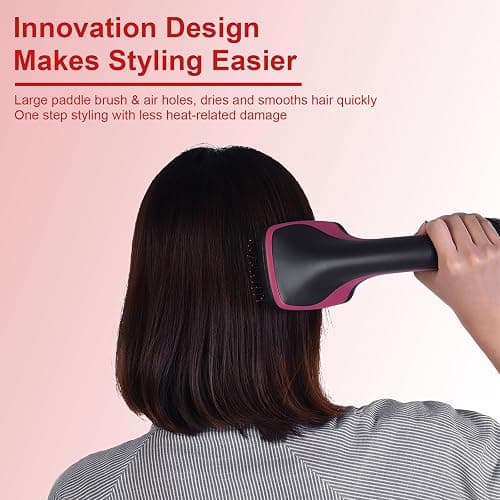 Blow Dryer Brush Hair Dryer One-Step Straightener Paddle Brush | 3-in-1 Detangling Straightening Smoothing in One, Reduce Frizz More Shiny for Salon-Quality Smooth Straight Hair thumbnail 3