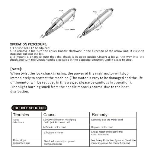 Nail Drill, Portable Electric Nail File 45000RPM, Rechargeable Nail Drill Professional with Bits & Base, for Acrylic Gel Nails, E-File Machine, Manicure Polishing, for Salon Home, White thumbnail 8