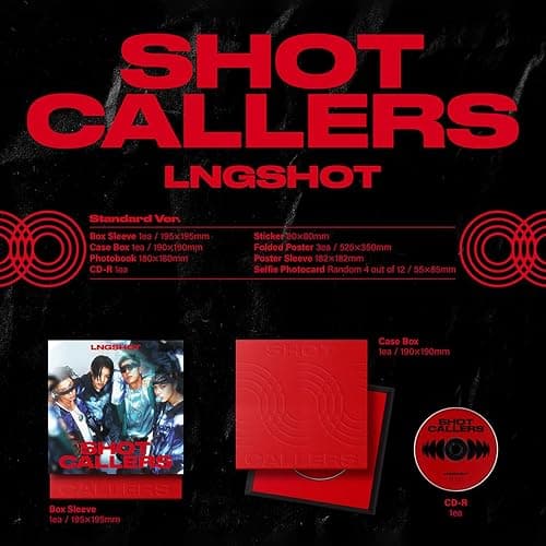 LNGSHOT - SHOT CALLERS 1st EP Album Standard Ver. Case Box R + Photobook + Folded Poster + Sticker Official K-POP Sealed Album thumbnail 2