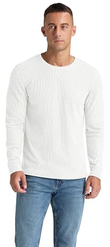 NITAGUT Mens Waffle Crewneck Shirts Slim Fit Long Sleeve Casual T-Shirt thumbnail 5