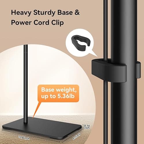 Fitlume Lash Light for Eyelash Tech, Gooseneck Floor Lamp Led Half Moon Ring Light for Eyelash Extensions, Tattoo Artist, Nail Tech, Esthetician, Cool/Warm Modes, Dimmable Brightness, Movable Tray thumbnail 9