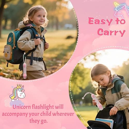 CoolGift Mart Kids Silicone Flashlight, Dimmable Flashlight for Toddlers Kids Boys Girls, Rechargeable Hanging Night Light for Camping, Night Walks and Home Use, Fun Animal Themed Portable Torch thumbnail 2