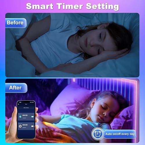 Ruban LED, 10M Flexible RGB Bande LED Decoration Chambre, Bluetooth App Contrôle Synchroniser avec Rythme de Musique, Led Chambre pour Gaming Room, Plafond, Mariage, Fête, Cuisine, TV, Bureau thumbnail 6