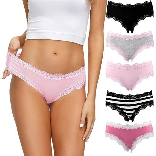 LYYTHAVON Women’s Underwear Soft Breathable Cotton Brief Ladies Panties 5-Pack - Image 1