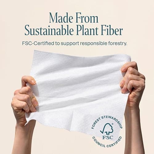 Cliganic Clean Face Towels XL, Multi-Pack (100 Count), Disposable, Ultra-Absorbent, Hypoallergenic & Soft - Makeup Remover Dry Wipes, Pamper Your Face, Hygienic Towelettes, for All Skin Types thumbnail 3