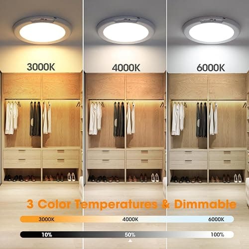 Gotopceed Rechargeable Motion Sensor Ceiling Light with Remote - Magnetic Wireless Ceiling Light Battery Powered for Closet Shower Stairs Shed Hallway ect thumbnail 6