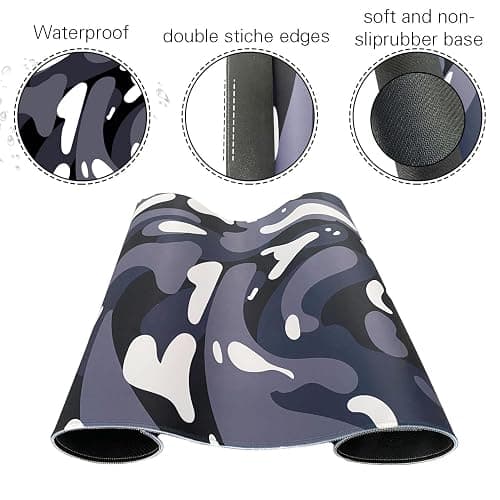 Fluid Pattern XXL Mouse Pad,Super Thick Waterproof Fluid Pattern Large Gaming Mousepad with Stitched Edge,Mouse Computer Desk Accessories,Non-Slip Base Mouse Keyboard Mat 800X400X4mm thumbnail 3