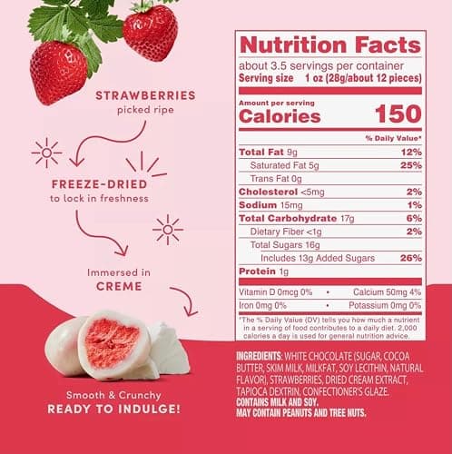 Chocolate Covered Fruit Freeze Dried Tru Fru’s Strawberries, Raspberries, Bananas In Dark Chocolate & Strawberries in Creme - 3.4 oz (Pack of 4) thumbnail 5
