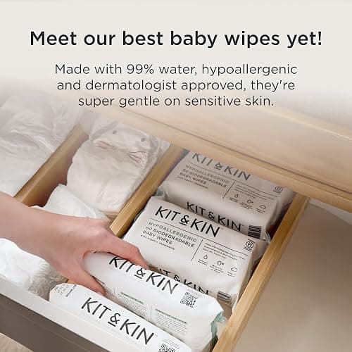 Kit & Kin Premium Eco Baby Nappies Size 1 | Newborn 2-5 kgs / 4-11 lbs | Pack of 228 Nappies | Plant-Based & Hypoallergenic | Superior Leak Protection | Vegan & Cruelty Free thumbnail 8