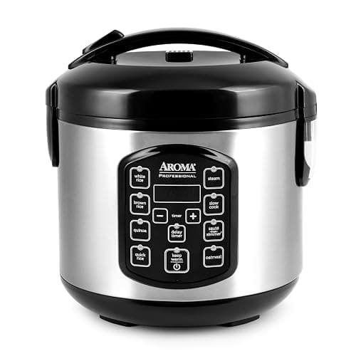 AROMA Professional Digital Rice Cooker, Multicooker, 4-Cup (Uncooked) / 8-Cup (Cooked), Steamer, Slow Cooker, Oatmeal Cooker, STS, Auto Keep Warm, 2 Qt, Stainless Steel Exterior, ARC-954SBD - Image 1