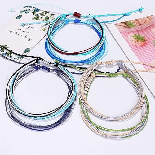 Yfstyle Handmade Summer String Bracelets for Women - Boho Braided Adjustable Beaded Waterproof Surfer Beach Bracelet Jewelry for Women Men thumbnail 5