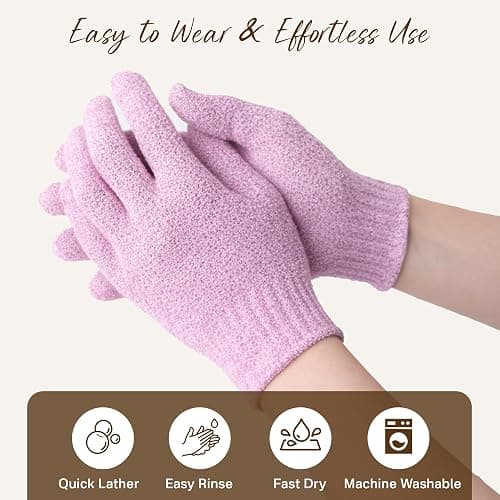 12 Pcs Exfoliating Gloves for Shower, Body Scrub Gloves, 6 Pairs, Nylon | Exfoliating bath gloves for women and men; quick-drying nylon; flexible five-finger fit; six pairs for home, gym, or travel thumbnail 7