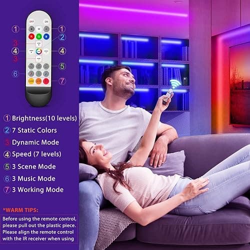 8 PCS RGB Under Cabinet Lighting Kit, 12v Motion Sensor LED Light Strip with Remote, ETL Listed Power Adapter, Music Sync Color Changing Led Lights for Shelves, Cabinet, Counter, Bookcase, 13ft thumbnail 4