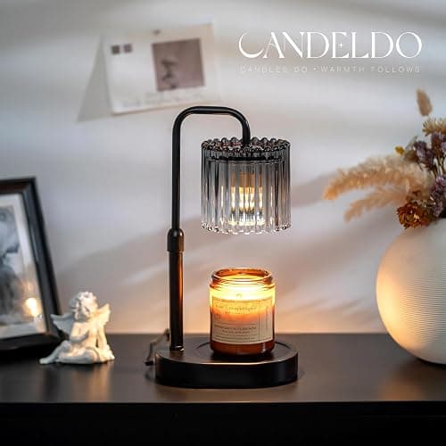 Candeldo Candle Warmer Lamp with Timer: Black Candle Warming Lamp Height Adjustable Wax Melt Warmer Dimmable Modern Farmhouse New Home Bedroom Decor Mothers Day Housewarming Gift for Women thumbnail 2