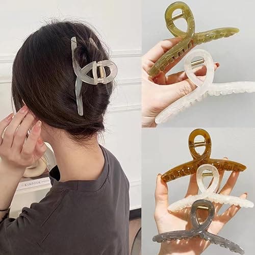 Big Hair Claw Clips - Butterfly Hair Accessories for Women and Girls with Long, Thick Hair - Large 5.1 Jelly Clips, 4 Pcs, Mother's Day Gifts thumbnail 7