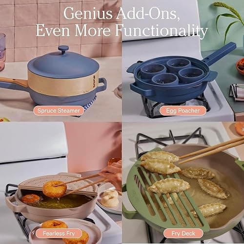 Our Place Always Pan 2.0 – 27cm (2.5L) Nonstick, Toxin-Free Ceramic Cookware | Patented 10-in-1 Aluminum Frying & Sauté Pan | Safe for Oven, Induction & All Cooktops up to 232°C | Blue Salt thumbnail 6