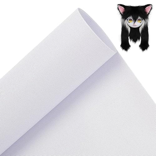 BENECREAT Custom Fursuit Eye Mesh, 39x11.8inch White PVC Plastic Net 0.2mm Thick Waterproof Printable Mesh for Furries Cosplay, Props, Fursuits, Craft Making, Hole: 0.5mm - White - 39x11.8inch-0.5mm - Image 1