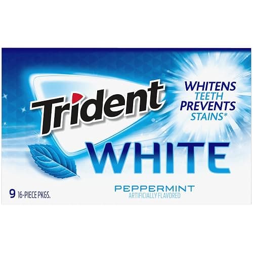 Trident White Peppermint Sugar-Free Chewing Gum, 9 Packs of 16 Pieces (144 Total Pieces) - Peppermint - 16 Count (Pack of 9) thumbnail 12