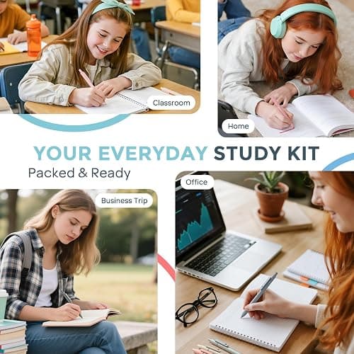 Nicpro 39 PCS Aesthetic School Supplies with Cute Pen Case, 12 Pastel Highlighters, 5 Black Ink Gel Pens, 6 Mechanical Pencils Set 0.5 & 0.7mm for Students Stationary College Essentials (Blue) thumbnail 7