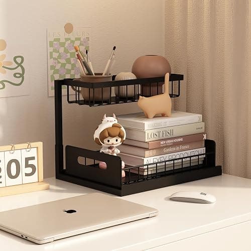 bukfen Under Sink Organizer, Pull Out Cabinet Organizer 2-Tier Slide Out Sliding Shelf Under Cabinet Storage Multi-Use for Under Kitchen Bathroom Sink Organizers and Storage thumbnail 6
