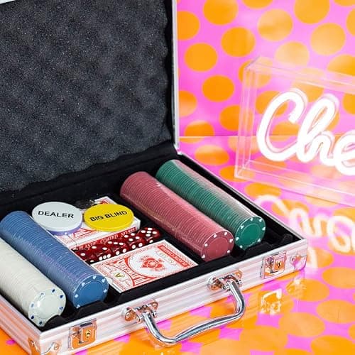 Global Gizmos 50520 200 Piece Poker Set / 4g Chips/Contains Chips, Dice & Cards/Portable Casino Style Carry Case/Texas Hold’Em, Blackjack and More thumbnail 7