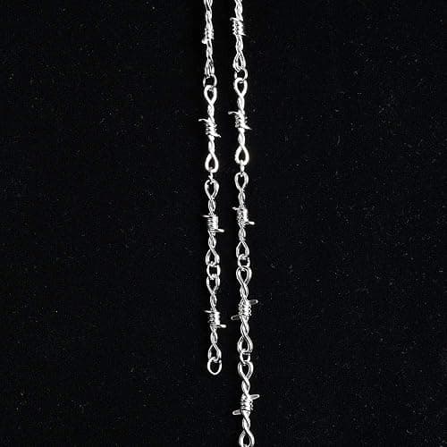 KESOCORAY Punk Gothic Thorns Metal Barbed Wire Chain Necklace Bracelet Silver Jewelry for Men Women thumbnail 4