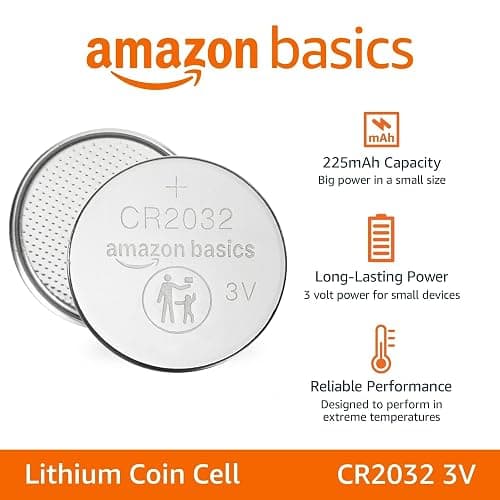 Amazon Basics CR2032 Lithium Batteries, 4-Pack, Child-Proof Package, Non-Coated - AirTag Compatible thumbnail 2