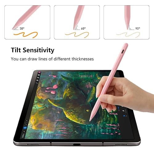 Pencil for Apple, Stylus Pen for iPad A16 11th/10th/9/8/7/6 Generation, iPad Pro M4 13"/11"/12.9", iPad Air M3/M2/5/4/3 Gen, iPad mini A17 Pro 7/6/5, Palm Rejection & Tilt Sensitivity (Pink) thumbnail 3