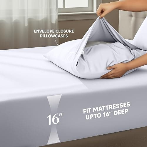 Utopia Bedding Queen Size Sheet Set – 4 Piece Bed Sheets, Soft and Breathable Microfiber, Includes 1 Fitted Sheet, 1 Flat Sheet and 2 Pillowcases – Oeko Tex (White) thumbnail 4